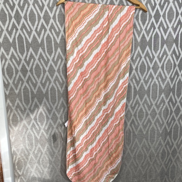 Chico’s Scarf NWT Tangerine/ Orange Tan Cream Stripe 100% Rayon - Picture 3 of 4